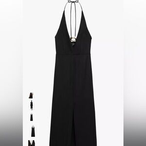 ZARA GOLD APPLIQUÉ MIDI DRESS